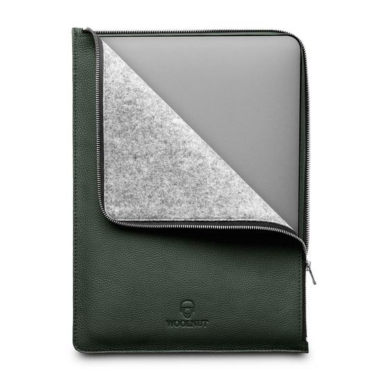 Woolnut MacBook Pro 16 tum Läderfolio - Grön