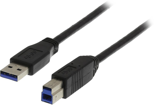 Deltaco USB 3.0 kabel Typ A hane - Typ B ha 1m - Svart