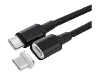 MicroConnect - USB-kabel - USB-C (hane) till USB-C (hane) avtagbart och magnetiskt - USB 3.2 Gen 1 - 20 V - 3 A - svart