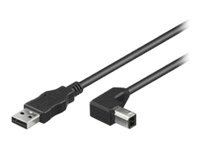 MicroConnect USB 2.0 - USB-kabel - USB (hane) till USB typ B (hane) - 2 m - högervinklad kontakt