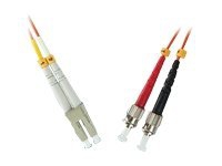 MicroConnect - Nätverkskabel - LC/PC multi-mode (hane) till ST/PC multi-mode (hane) - 1 m. - fiberoptik - 50 / 125 my - OM3 - halogenfri - akvamarinblå