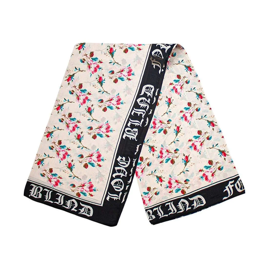 Scarf med rosmotiv - Vit, Nr. 16