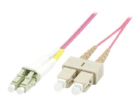 MicroConnect - Nätverkskabel - LC/UPC-multiläge (hane) till SC/UPC-multiläge (hane) - 15 m - 2 mm - fiberoptisk - duplex - 50/125 mikron - OM4 - halogenfri - erika-violett