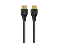 eSTUFF - Ultra High Speed - HDMI-kabel med Ethernet - HDMI hane till HDMI hane - 1 m - svart - stöd för 1080p, stöd för 2160p, 8K60 Hz (7680 x 4320) stöd, 4K120 Hz (3840 x 2160) stöd, 1440p support 60Hz, stöd för 4320p