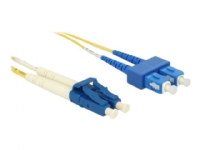 Delock - Nätverkskabel - LC enkelläge (hane) till SC enkelläge (hane) - 0.5 m - 1.8 mm - fiberoptisk - 9 / 125 mikrometer - OS2 - gul