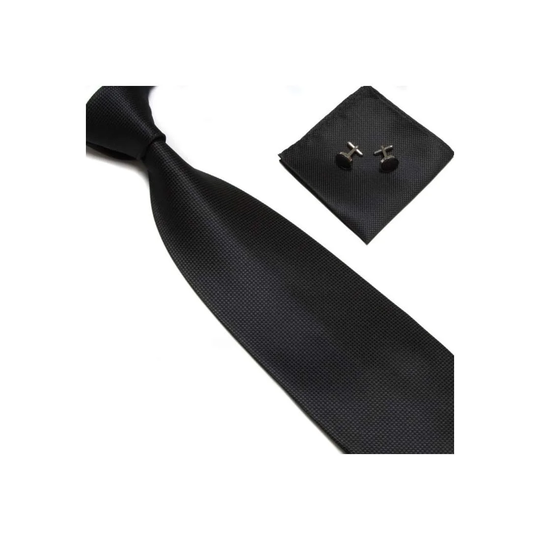 Kostym Accessoarer | Slips + Näsduk + Manschettknappar - Svart