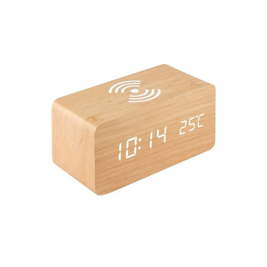 Digital Alarmklocka, Rektangulär - Beige