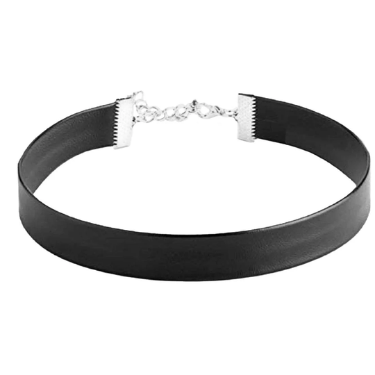 Halsband, Choker - Svart Konstläder