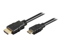MicroConnect - HDMI-kabel med Ethernet - mini-HDMI hane till HDMI hane - 1 m - svart
