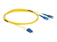 Delock - Nätverkskabel - LC enkelläge (hane) till SC enkelläge (hane) - 2 m - fiberoptisk - 9 / 125 mikrometer - OS2 - halogenfri - gul