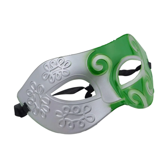 Venetiansk Mask - Silver/Grön