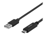 DELTACO - USB-kabel - USB-C (hane) till USB (hane) - USB 2.0 - 1 m - svart