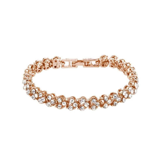 Klassiskt Armband med Strass - Rosé