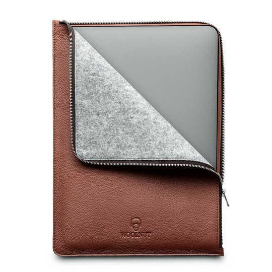 Woolnut MacBook Pro 16 tum Läderfolio - Cognac-Brun
