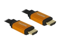 Delock - HDMI-kabel - HDMI hane till HDMI hane - 1.5 m - trippelskärmad - svart, guld - stöd för 8K