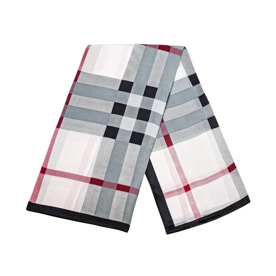 Scarf med rutmönster - Vit, Nr. 22