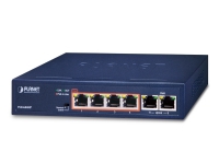 PLANET 4-Port 10/100TX 802.3at POE +, Ohanterad, Fast Ethernet (10/100), Full duplex, Strömförsörjning via Ethernet (PoE) stöd