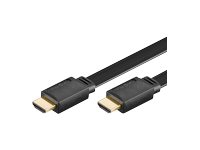 MicroConnect - HDMI-kabel med Ethernet - HDMI han till HDMI han - 1,5 m - sort - flad