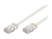 MicroConnect - Nätverkskabel - RJ-45 (hane) till RJ-45 (hane) - 25 cm - UTP - CAT 6 - startad, platt - vit
