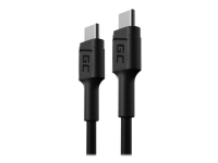 Green Cell PowerStream - USB-kabel - 24 pin USB-C (hane) till 24 pin USB-C (hane) - USB 2.0 - 30 cm - USB Power Delivery (60W) - svart