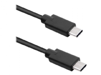 Qoltec - USB-kabel - 24 pin USB-C (hane) till 24 pin USB-C (hane) - USB 2.0 - 0,5 A - 3 m - svart