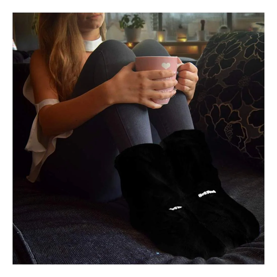 Hot Boots Deluxe, Värmetofflor - Svart