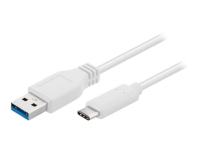 MicroConnect - USB-kabel - USB typ A (hane) till USB-C (hane) - USB 3.1 - 1 m - formpressad - vit