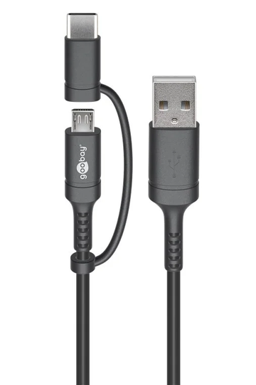 Goobay USB 2.0 till Micro-USB och USB-C med adapter