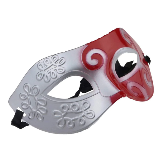 Venetiansk Mask - Silver/Röd