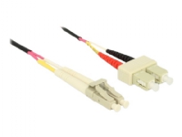 Delock - Nätverkskabel - LC multiläge (hane) till SC-läge (multi-mode) (hane) - 0.5 m - 1.8 mm - fiberoptisk - 50/125 mikron - OM4 - violett