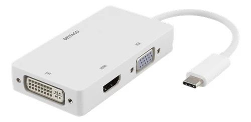 USB-C Multiport till HDMI/DVI/VGA-adapter med 4K-stöd