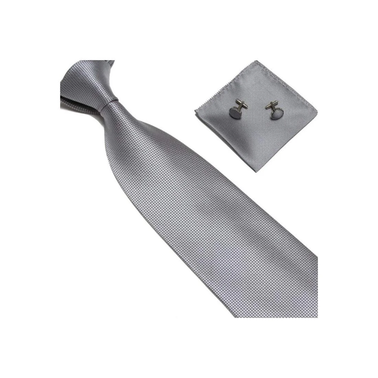 Kostym Accessoarer | Slips + Näsduk + Manschettknappar - Grå