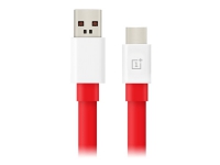OnePlus Warp Charge - USB-kabel - USB-C (hane) till USB typ A (hane) - 1 m - röd - för OnePlus Nord 2 5G, Nord 2T, Nord CE 2, Nord CE 2 5G, Nord N1, Nord N20 5G, NORD N200 5G
