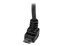 StarTech.com 2m Micro USB Cable Cord - A to Up Angle Micro B - Up Angled Micro USB Cable - 1x USB A (M), 1x USB Micro B (M) - Black (USBAUB2MU) - USB-kabel - mikro-USB typ B (hane) till USB (hane) - USB 2.0 - 2 m - 90° kontakt, formpressad - svart