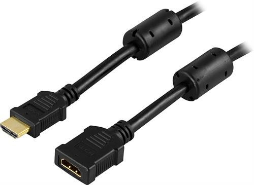 Deltaco High-Speed HDMI-förlängningskabel / 1m - Svart