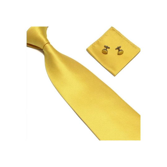 Kostym Accessoarer | Slips + Näsduk + Manschettknappar - Gul