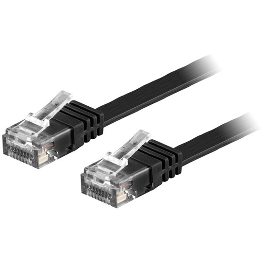 Deltaco UTP Cat6 Nätverkskabel Flat / 1.5m - Svart