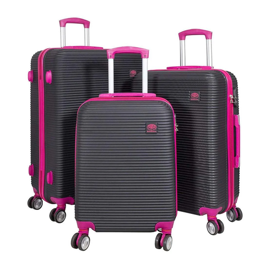 Set med Resväskor, 3 stycken - Fuchsia