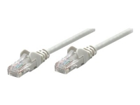 Intellinet Network Patch Cable, Cat6, 0.25m, Grey, CCA, U/UTP, PVC, RJ45, Guldpläterade kontakter, Snagless, Booted, Livstidsgaranti, Polybag - Nätverkskabel - RJ-45 (hane) till RJ-45 (hane) - 25 cm - UTP - CAT 6 - formad, knutlös - grå