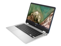 HP Chromebook x360 14a-cb0007no - Flipdesign - AMD 3000 Series 3015Ce / 1,2 GHz - Chrome OS - Radeon Graphics - 4 GB RAM - 64 GB eMMC - 14 IPS pekskärm 1920 x 1080 (Full HD) - Wi-Fi 5 - naturligt silver (tangentbordsram och bas), skogsgrönblått (omslag), texturerad bas, polerad lack (omslag och tangentbordsram) - kbd: Pan Nordic
