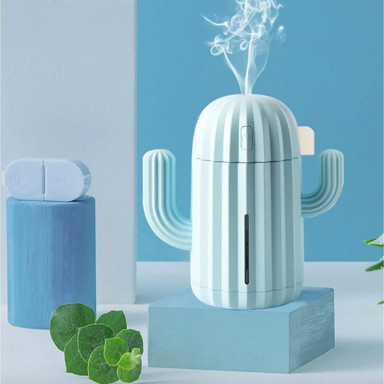 Luftfuktare med Kaktus-design, 34 cl - Blå