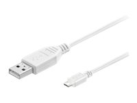 MicroConnect - USB-kabel - Micro-USB Type B (han) till USB (han) - 3 m - vit