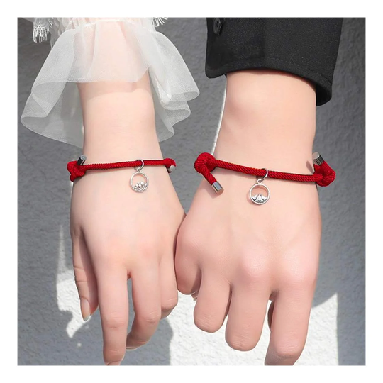 Pararmband med Magnet - Röd
