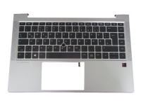 HP - Ersättningstangentbord för bärbar dator - med pekpinne, ClickPad - bakgrundsbelyst - tysk - med övre skydd - för EliteBook 840 G7