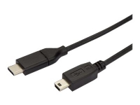 StarTech.com USB C to Mini USB Cable - 6 ft / 2m - M/M - USB 2.0 - Mini USB Cord - USB C to Mini B Cable - USB Type C to Mini USB (USB2CMB2M) - USB-kabel - 24 pin USB-C (hane) till mini-USB typ B (hane) - Thunderbolt 3 / USB 2.0 - 2 m - svart