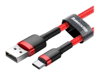 Baseus Cafule - USB-kabel - USB (hane) till USB-C (hane) - USB 2.0 - 9 V - 3 A - 0.5 m - röd