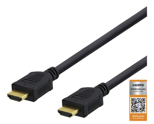 Deltaco High-Speed Premium HDMI-kabel / 2m - Svart