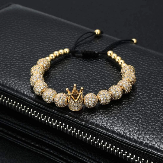 Armband, Pärlor och Krona - Guld
