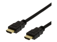 DELTACO HDMI-1010D-FLEX - Hög hastighet - HDMI-kabel med Ethernet - HDMI hane till HDMI hane - 1 m - stöd för 4K
