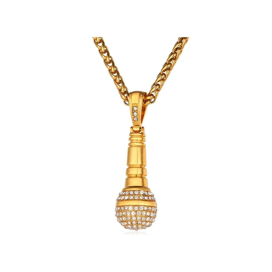 Halsband, Mikrofon - Guld